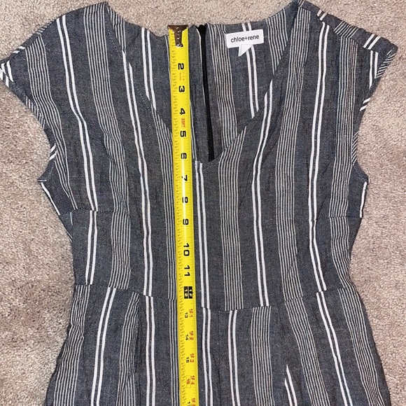 Chloe + Rene blue and white striped romper - Picture 7 of 9